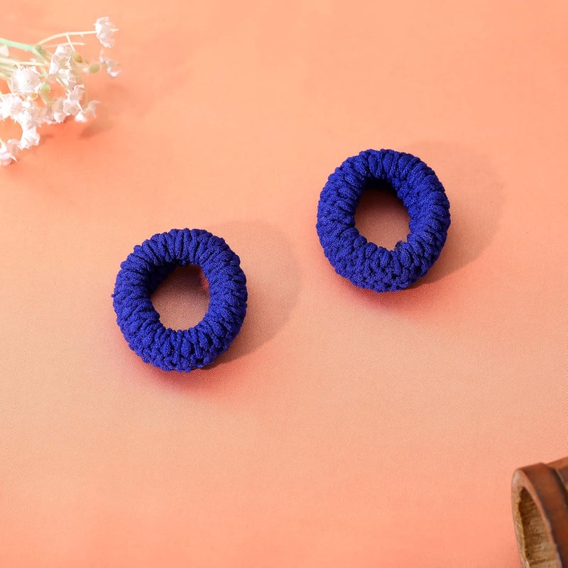 Estele hair Estele Black Color Satin Hair Scrunchies Rubber Bands for Womengirls Pack of 2 - Image 2