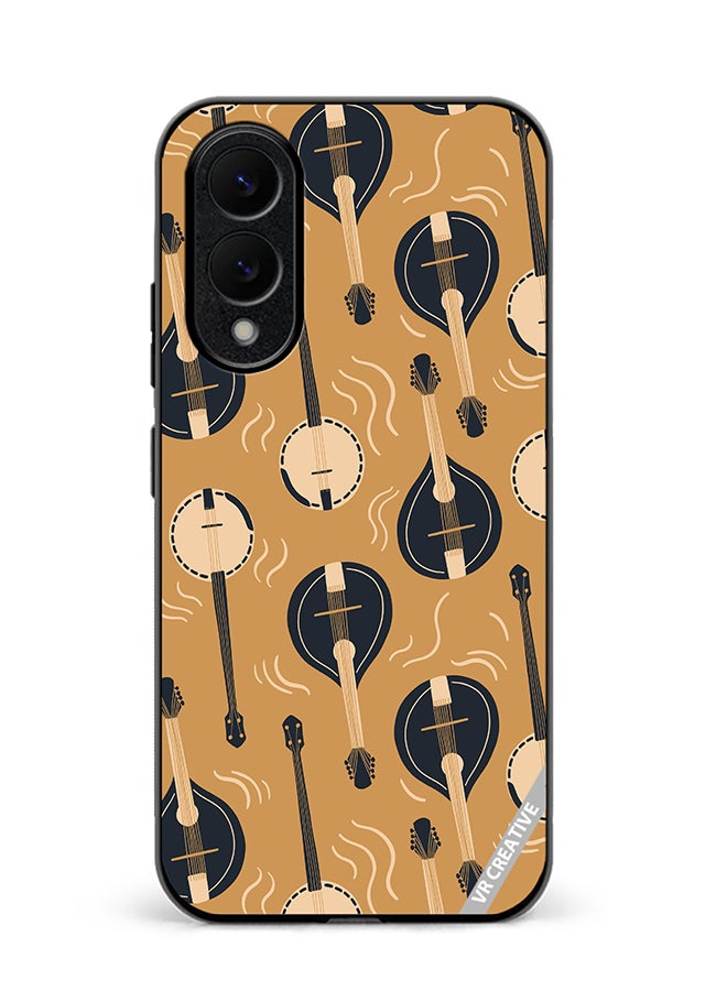 VR CREATIVE Protective Case Cover For Samsung Galaxy S25 Edge Mandolin Or Domra International Music Copy Design Multicolour 
