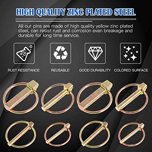 Glarks 30Pcs Heavy Duty Lynch Pin Assortment Kit for Farm Tractors Trailers Trucks Mowers - Image 3