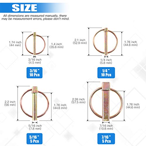 Glarks 30Pcs Heavy Duty Lynch Pin Assortment Kit for Farm Tractors Trailers Trucks Mowers - Image 2