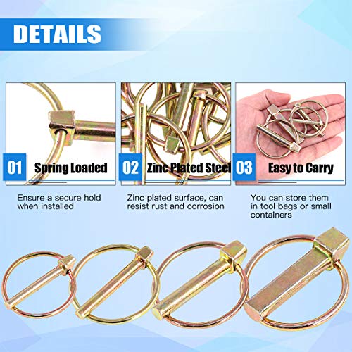 Glarks 30Pcs Heavy Duty Lynch Pin Assortment Kit for Farm Tractors Trailers Trucks Mowers - Image 4