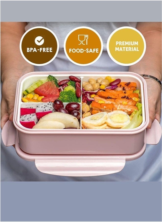 Arabest Microwaveable Lunch Box for Primary and Secondary School Students and Office Workers Special Compartment Sealing Freshness, 500 ML Bento Lunch Box with Spoon and Fork  - Image 4