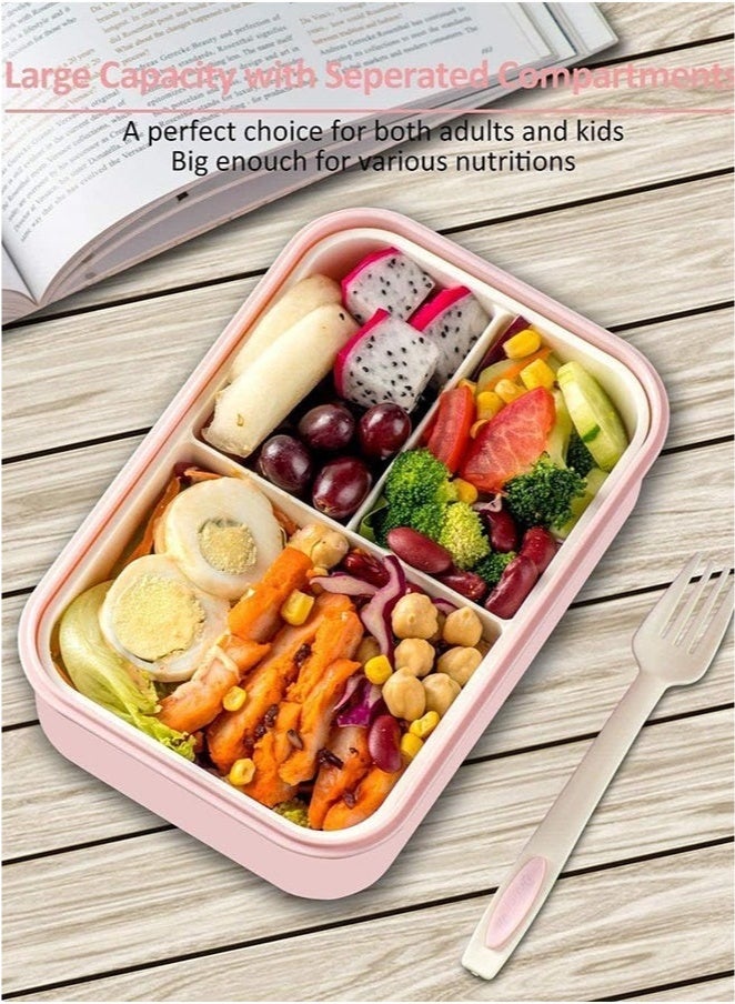 Arabest Microwaveable Lunch Box for Primary and Secondary School Students and Office Workers Special Compartment Sealing Freshness, 500 ML Bento Lunch Box with Spoon and Fork  - Image 2