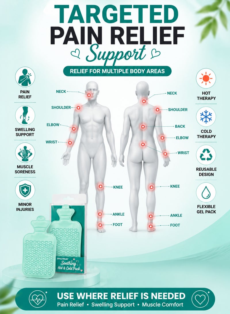 Spectrum Soothing Hot & Cold Gel Pack Medium 11.4 x 18CM Reusable Gel Therapy Pack for Pain Relief Swelling Bruises Sports Injuries Muscle Soreness Menstrual Cramps Back Neck Shoulder Knee Ankle Foot Wrist Hot and Cold Compress - Image 5