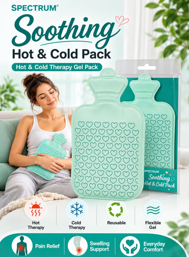 Spectrum Soothing Hot & Cold Gel Pack Medium 11.4 x 18CM Reusable Gel Therapy Pack for Pain Relief Swelling Bruises Sports Injuries Muscle Soreness Menstrual Cramps Back Neck Shoulder Knee Ankle Foot Wrist Hot and Cold Compress - Image 1