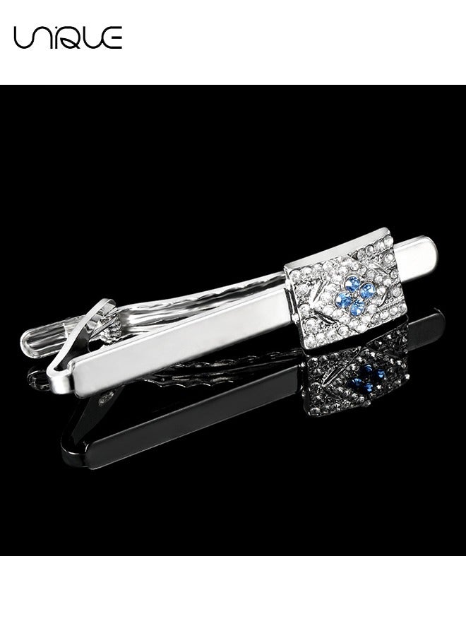 Unique Cufflinks & Tie Clip Set, Minimalist Square Enamel Cuff Buttons - Stylish Diamond Cufflink Set for Men, Women, Tuxedo Shirt Studs Suitable for Business Wedding Party Jewelry Gifts - Image 5