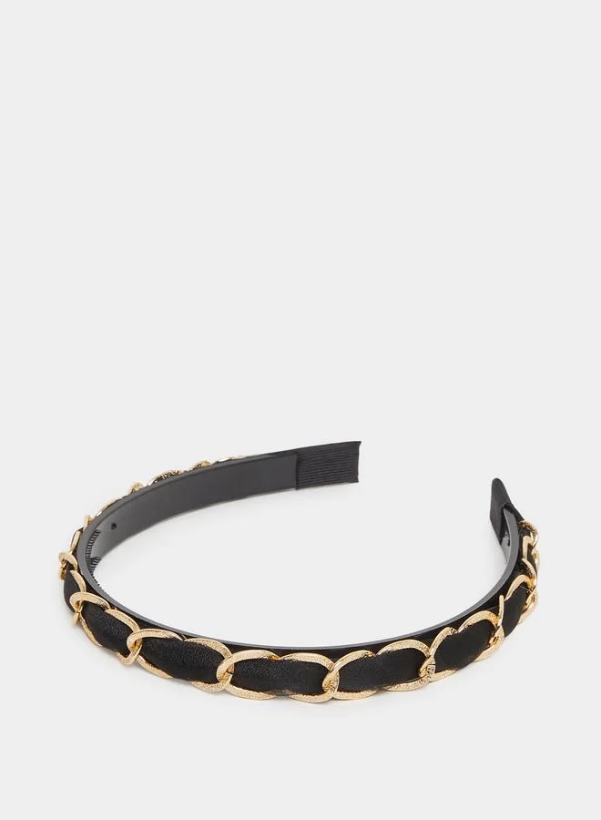 ستايلي Styli Pack of 2 - Criss Cross Chain Headband