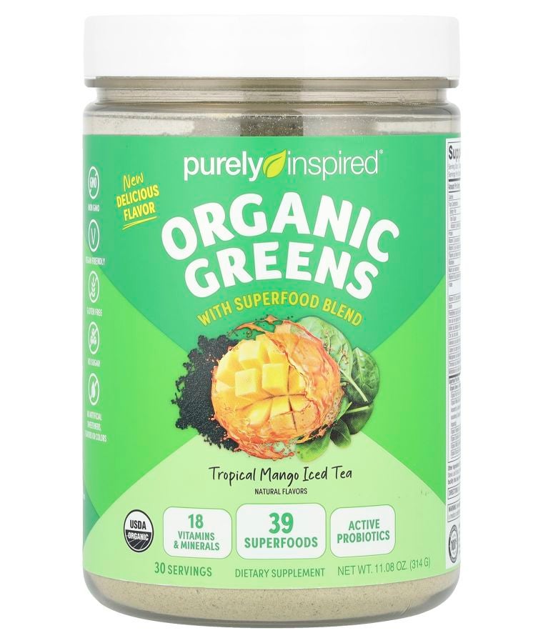 Organic Greens with Superfood Blend Tropical Mango Iced Tea 11.08 oz (314 g)