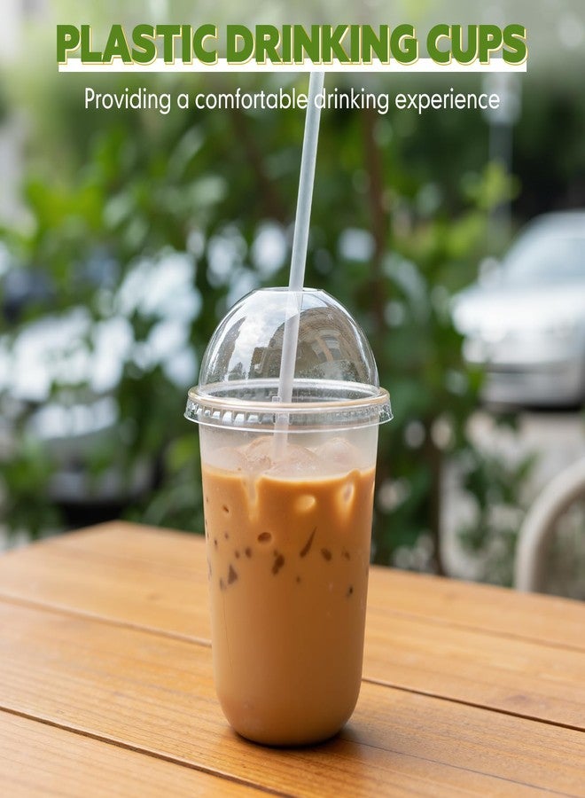 Ziliny 25 Set 16oz Plastic Cups with Dome Lids and Straw Clear Disposable Drinks Cup for Iced Coffee, Smoothie, Juice, Soda, Cocktail Party, Tea, Parfait, Dessert, Fruit Milkshake, Ice Cream - Image 5