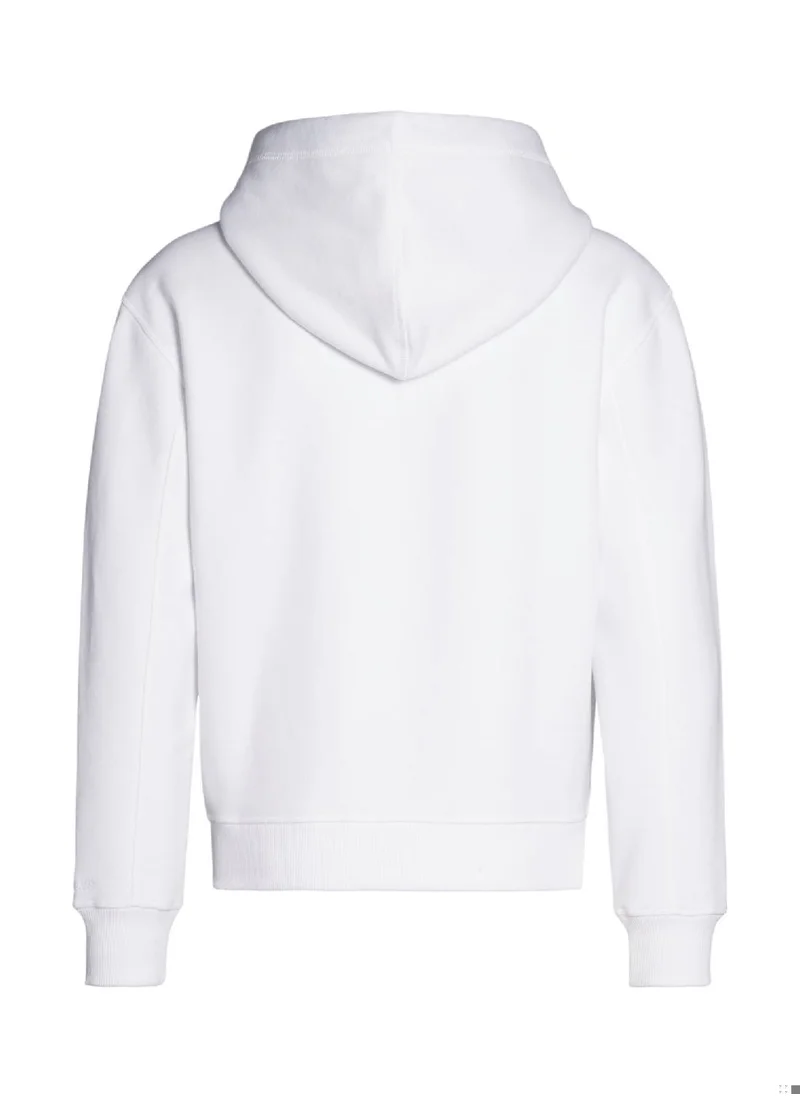 Calvin Klein Jeans Women's Ck Embroidery Hoodie - Cotton Blend, White