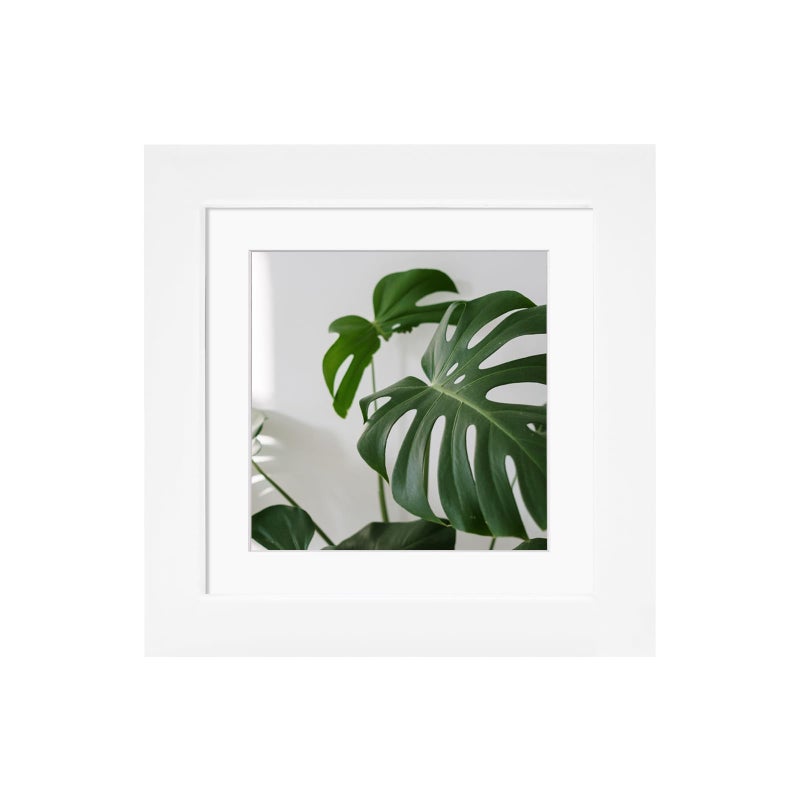 Egofine Egofine 5x5 Picture Frames Made of Solid Wood Covered by Plexiglass Display 4x4 with Mat or 5x5 without Mat  for Table Top Display and Wall Mounting Photo Frame  White  - Image 1