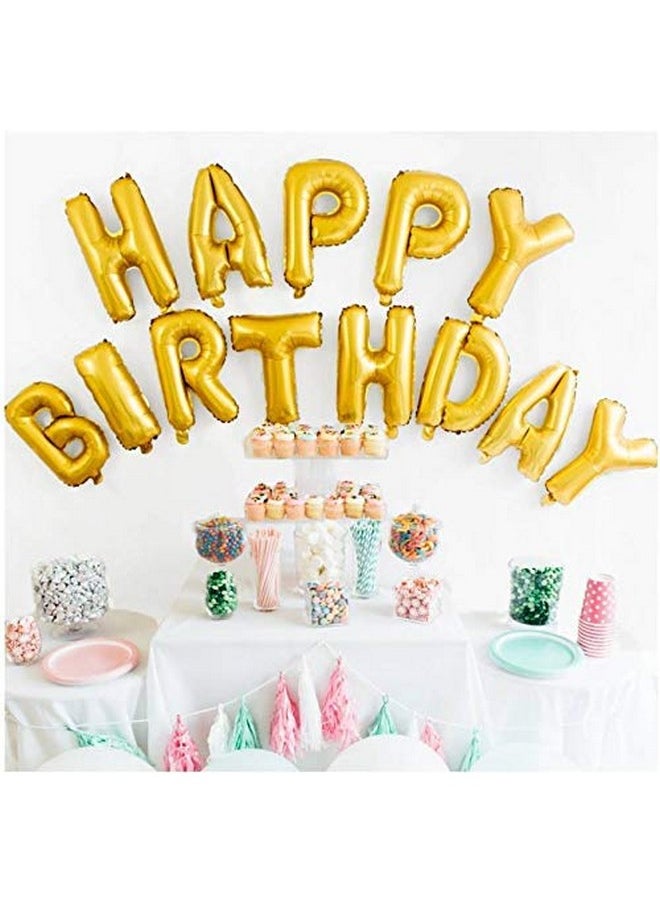 Balloonistics - Balloonistics Happy Birthday Letter Golden Foil Balloons and Number Golden Foil Balloon for Party Decoration (Number 13) - Image 1