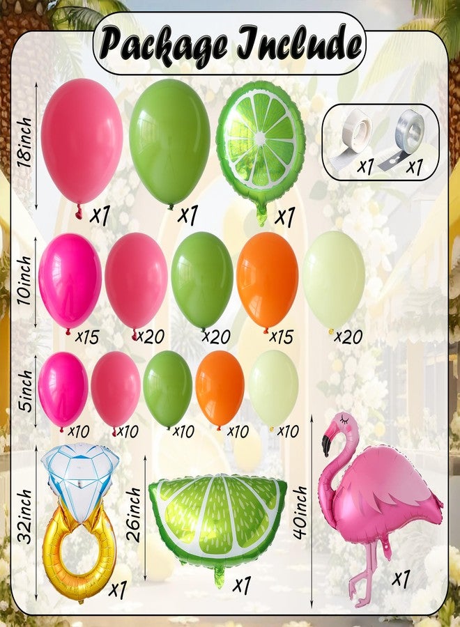 UAEYW Margs And Matrimony Bachelorette Party Decorations 148Pcs Margarita Tropical Balloon Arch Garland Kit Lime Lemon Diamond Ring Flamingo Balloons Martini Birthday Mexican Fiesta Wedding Bach Decor - Image 2