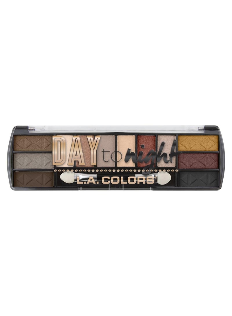 LA Colors L.A Color Day To Night 12 Color Eyeshadow, After Dark Long wearing and Easily Blendable Eye makeup Palette | Matte, Shimmers and Metallic (Sundown) 8g - Image 1