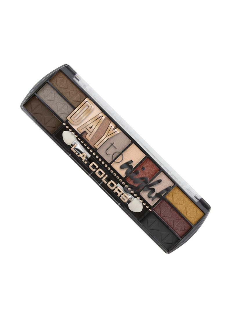 LA Colors L.A Color Day To Night 12 Color Eyeshadow, After Dark Long wearing and Easily Blendable Eye makeup Palette | Matte, Shimmers and Metallic (Sundown) 8g - Image 4