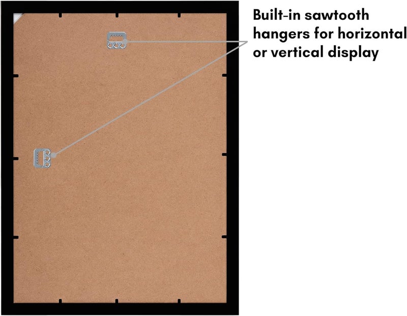 Americanflat 12x16 Picture Frame in Black - Displays 8x12 With Mat or 12x16 Without Mat - Composite Wood with Shatter Resistant Glass - Horizontal and Vertical Formats for Wall (2-Pack) - Image 5