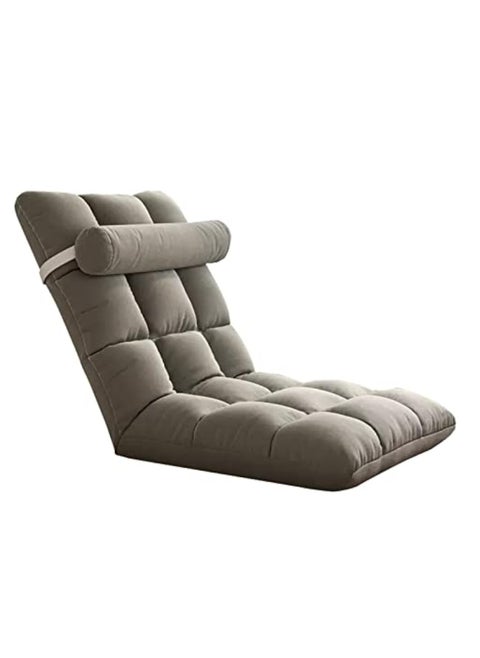 Folding Floor Chair Padded Lazy Sofa Couch Lounge Cushion with 5 Position Adjustable Backrest Fully Assembled with Washable Cover 18 Grid for Home Office Reading Watching TV Gaming