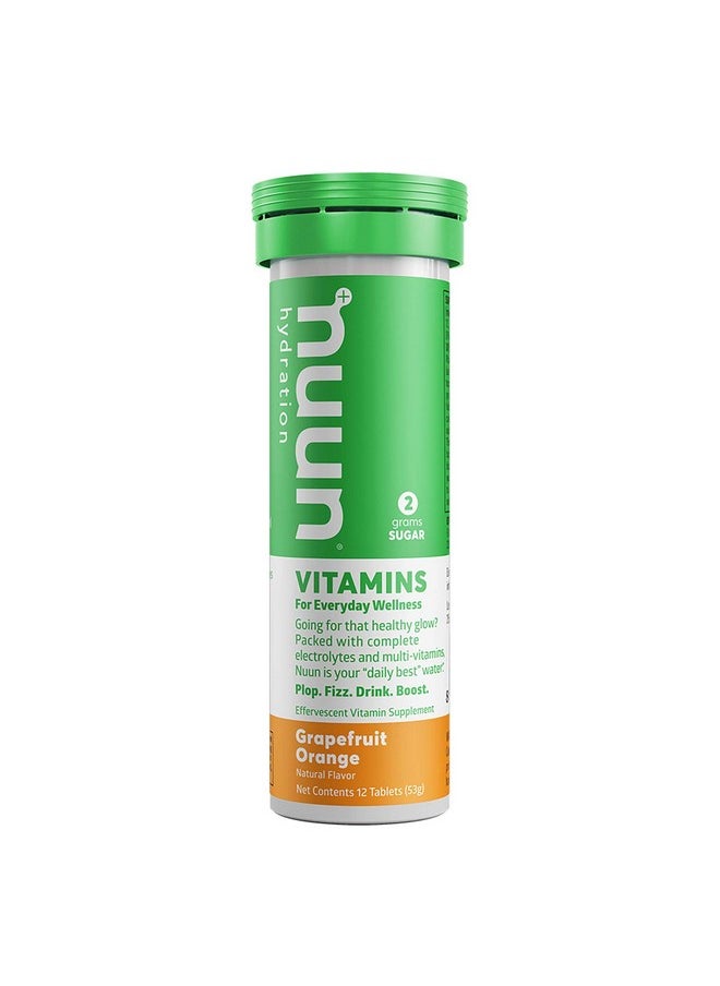 Nuun - Nuun Vitamins: Grapefruit Orange Daily Hydration Supplement (3 Tubes of 12 Tabs)3 - Image 1