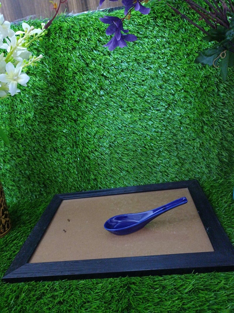 Caffeine Ceramic Handmade Blue Crackle Soup Bowl with Spoon (Set of 4) - Image 5