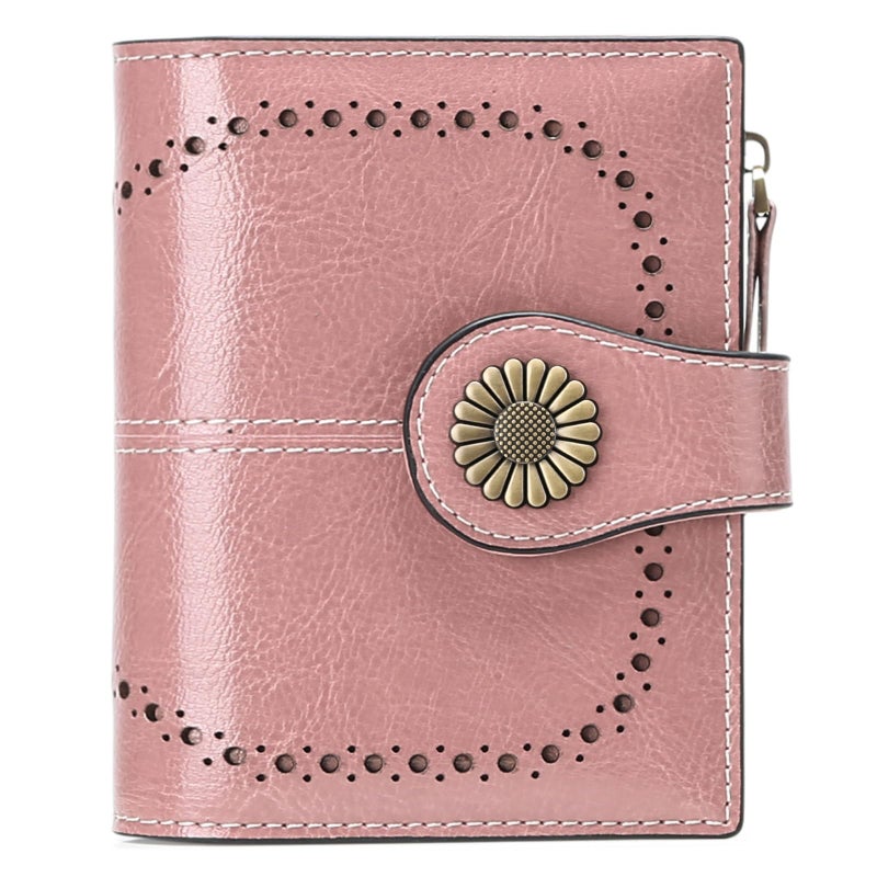 SENDEFN Small Womens Wallet Leather Bifold Card Holder RFID Blocking with Zipper Coin Pocket - Image 1