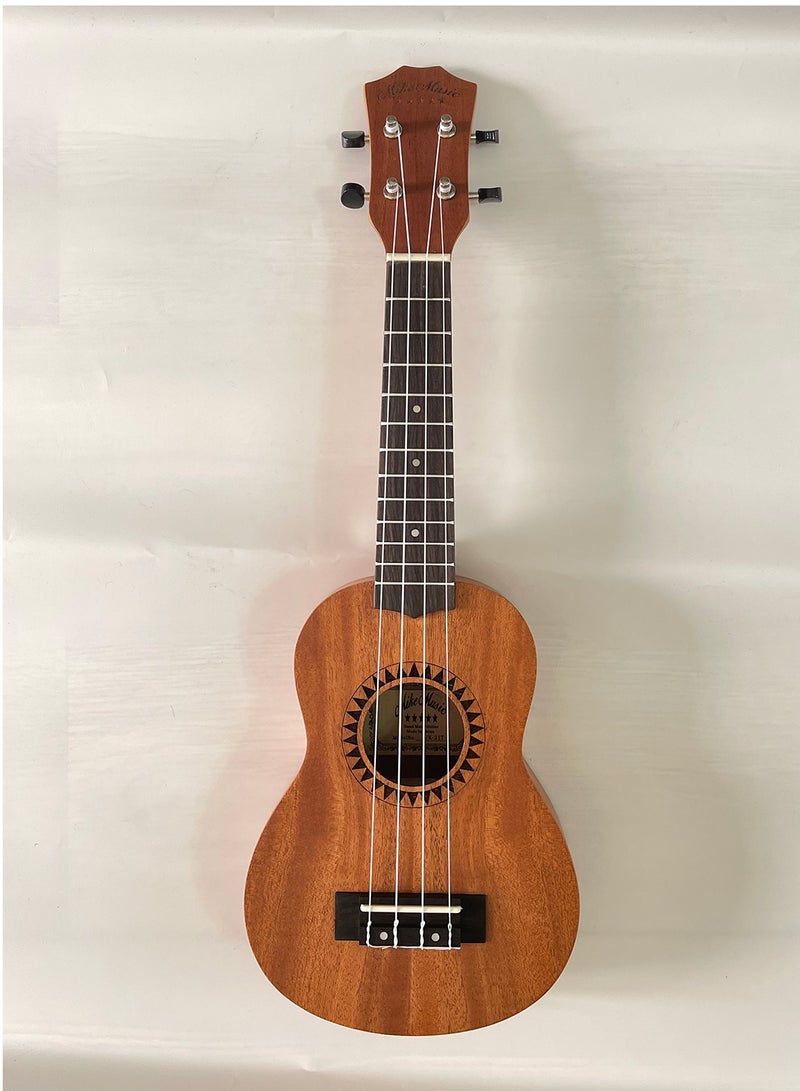 Mike Music 21-Inch Mahogany Ukulele for Beginners – Soprano Size with Gig Bag, Strings, Tuner, Picks, Strap, Capo & Winder – Complete Starter Kit - Image 2