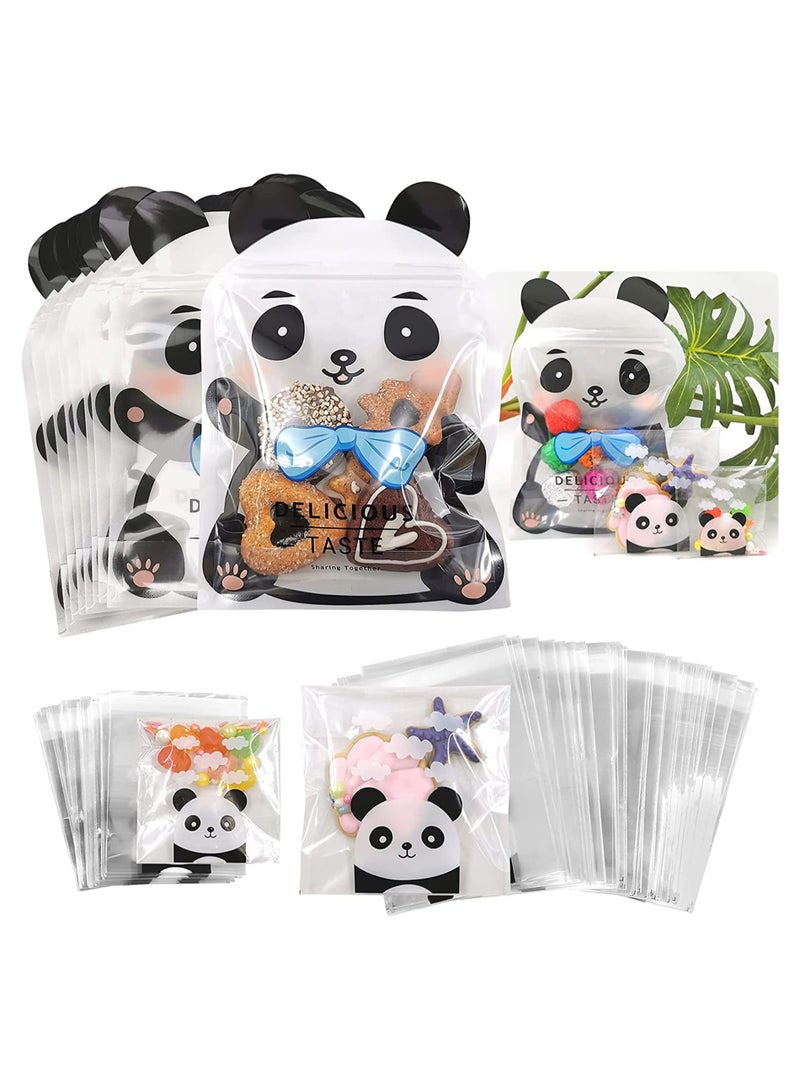 CMGTYYD CMGTYYD 308Pcs Clear Plastic Cookie Bags, Cute Panda Self Adhesive Candy Bags, for Bakery Candle Soap Cookie Candies Dessert, Holiday New Year Party Favors for Biscuit, Chocolate - Image 1