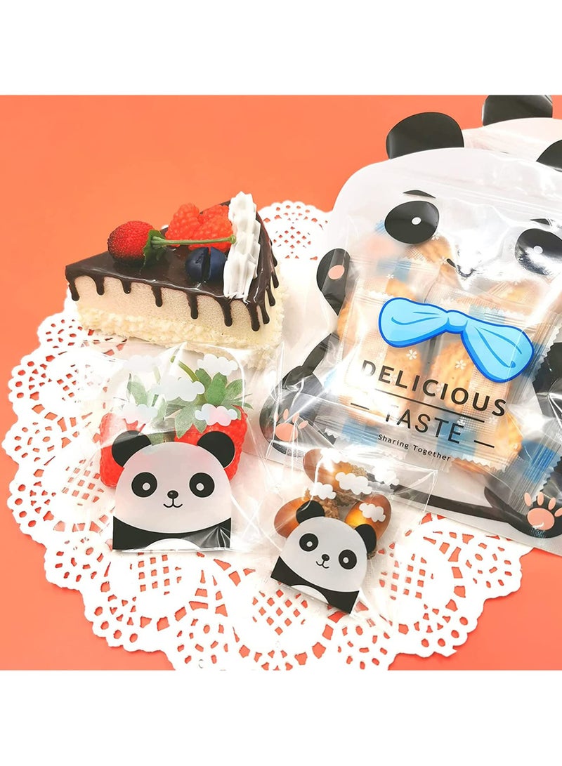 CMGTYYD CMGTYYD 308Pcs Clear Plastic Cookie Bags, Cute Panda Self Adhesive Candy Bags, for Bakery Candle Soap Cookie Candies Dessert, Holiday New Year Party Favors for Biscuit, Chocolate - Image 2