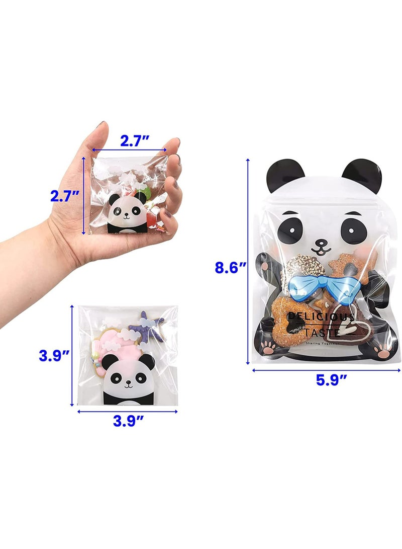 CMGTYYD CMGTYYD 308Pcs Clear Plastic Cookie Bags, Cute Panda Self Adhesive Candy Bags, for Bakery Candle Soap Cookie Candies Dessert, Holiday New Year Party Favors for Biscuit, Chocolate - Image 3