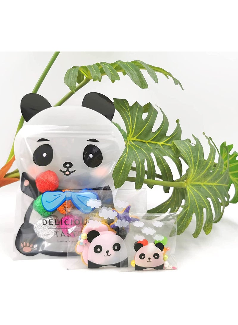 CMGTYYD CMGTYYD 308Pcs Clear Plastic Cookie Bags, Cute Panda Self Adhesive Candy Bags, for Bakery Candle Soap Cookie Candies Dessert, Holiday New Year Party Favors for Biscuit, Chocolate - Image 4
