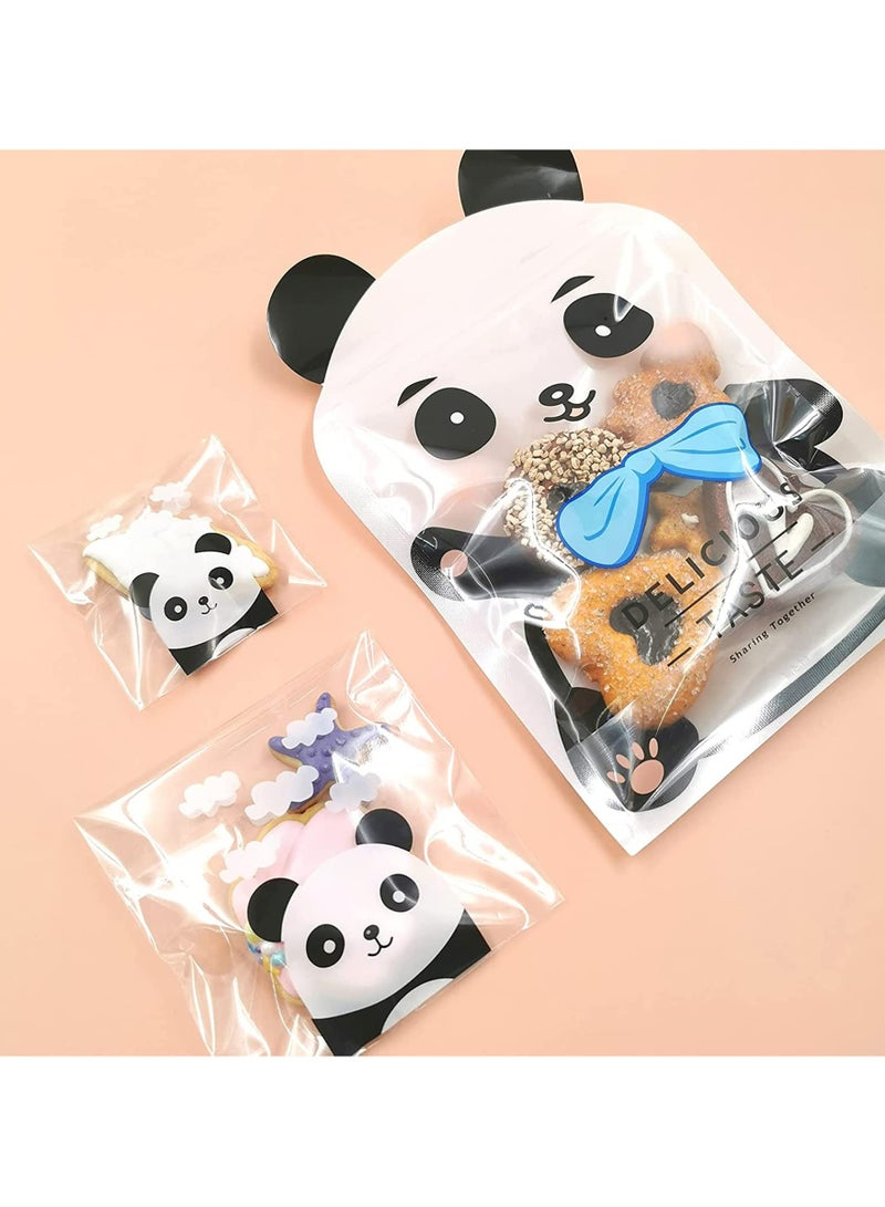 CMGTYYD CMGTYYD 308Pcs Clear Plastic Cookie Bags, Cute Panda Self Adhesive Candy Bags, for Bakery Candle Soap Cookie Candies Dessert, Holiday New Year Party Favors for Biscuit, Chocolate - Image 5