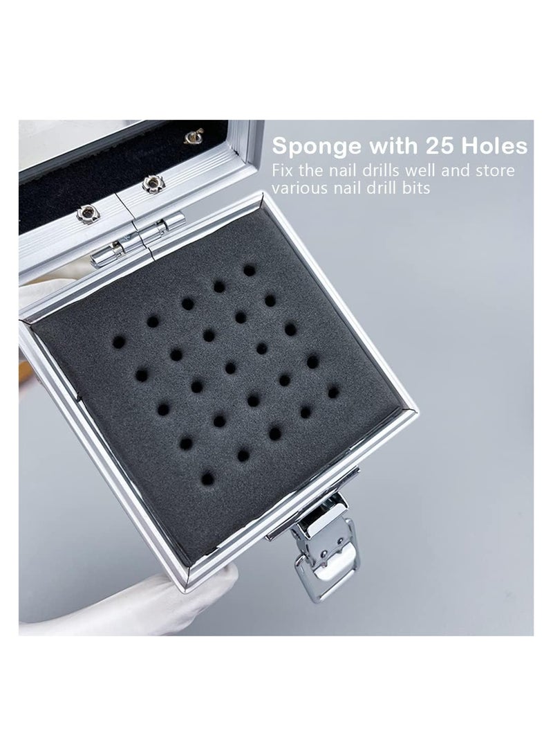 سولاري صندوق حامل لقمة مثقاب الأظافر منظم حاوية علبة ملف أظافر احترافية لقم تلميع فن الأظافر رؤوس طحن صندوق تخزين عرض لقمة الحفر - Image 2