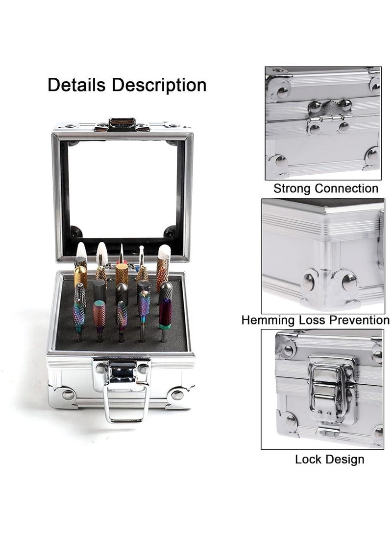 سولاري صندوق حامل لقمة مثقاب الأظافر منظم حاوية علبة ملف أظافر احترافية لقم تلميع فن الأظافر رؤوس طحن صندوق تخزين عرض لقمة الحفر - Image 4