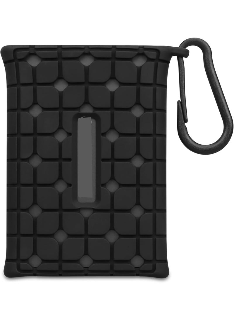 Carrying Case for T7 SSD, Portable Silicone Protective Sleeve for 500GB, 1TB, 2TB, 4TB External Solid State Drive, Travel Pouch with Carabiner, Black - Image 1