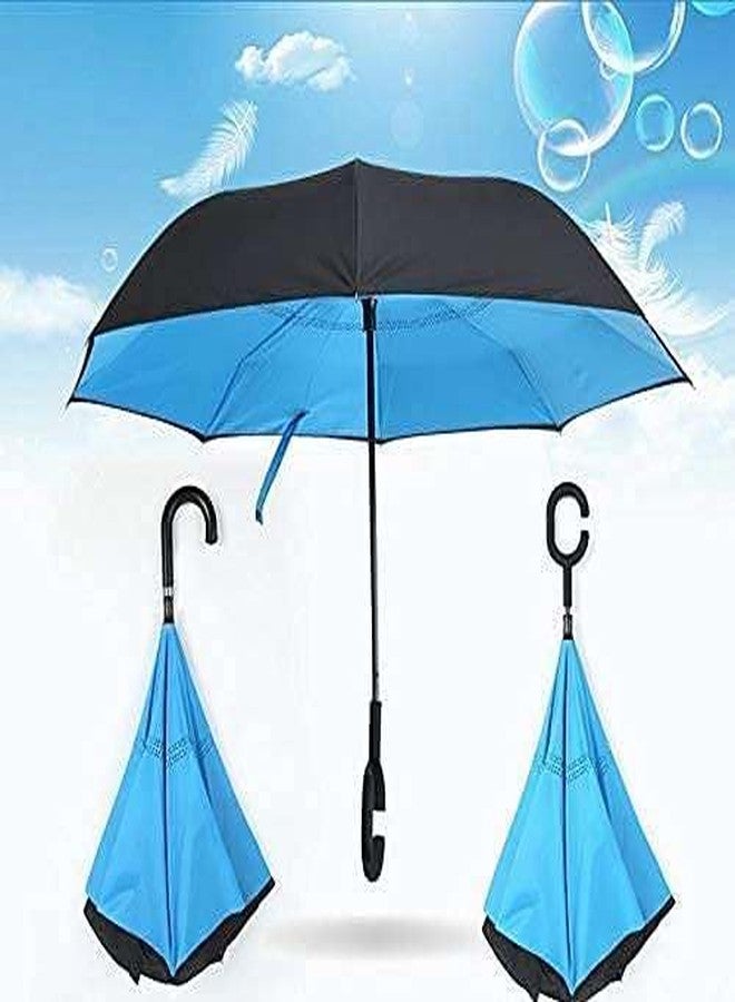 MS Export Inverted Windproof Umbrella for Men And Women with C-Shaped Handle; Double Layer Folding Design; Hands-Free Reverse Umbrella for Rain & Sun; Stylish, Durable And Compact (Multicolor) (Multi-Design) - Image 4