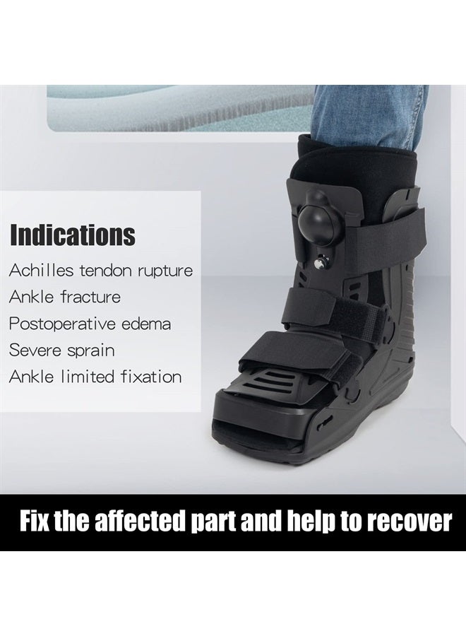 GHORTHOUD Air Cam Walker Fracture Boot Medical Inflatable Walking Boot Orthopaedic Boot for Sprained Ankle, Short Air Walker Brace for Broken Foot Achilles Tendon Injury Black (Large) - Image 2