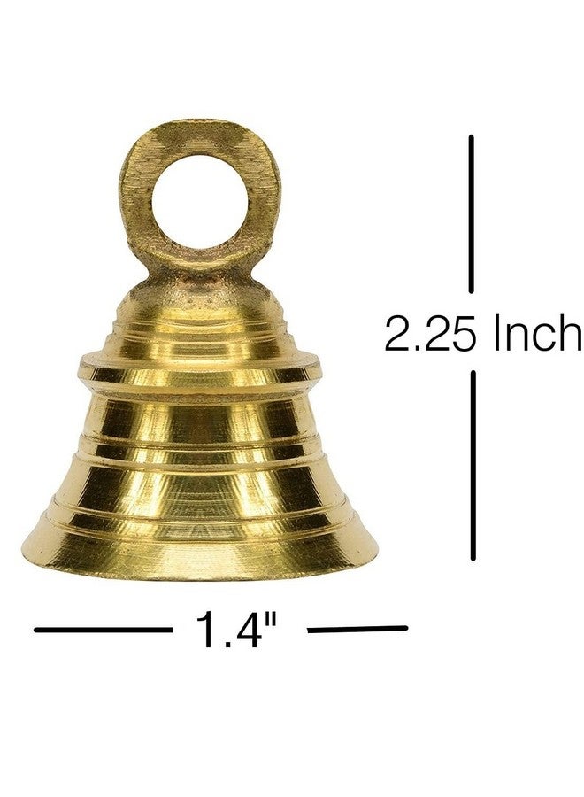 UAPAN Brass Hanging Bell for Home, Temple Decoration with J Hook Medium (2.5 inch, Pack of 6) - Image 2