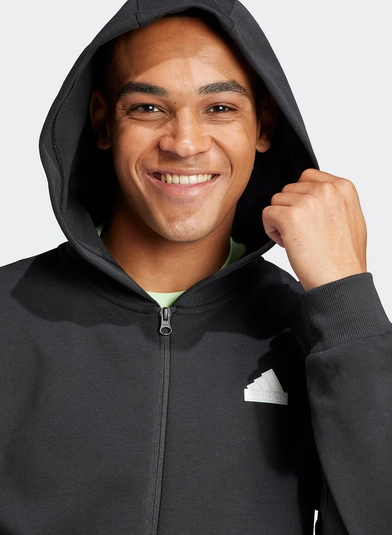 Adidas  Future Icons Badge of Sport Full Zip Hoodie for Men | Best Price UAE