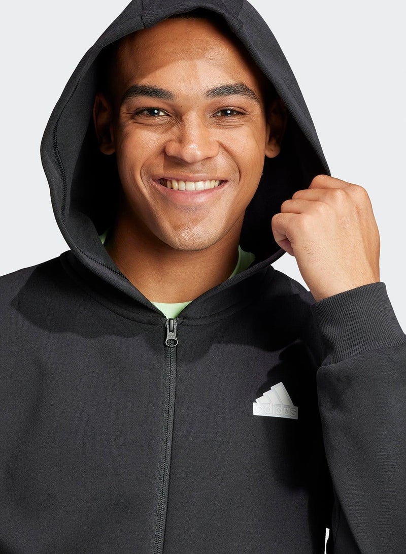 Adidas Future Icons Badge of Sport Full Zip Hoodie - Image 3