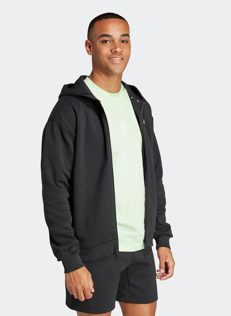 Adidas  Future Icons Badge of Sport Full Zip Hoodie for Men | Best Price UAE