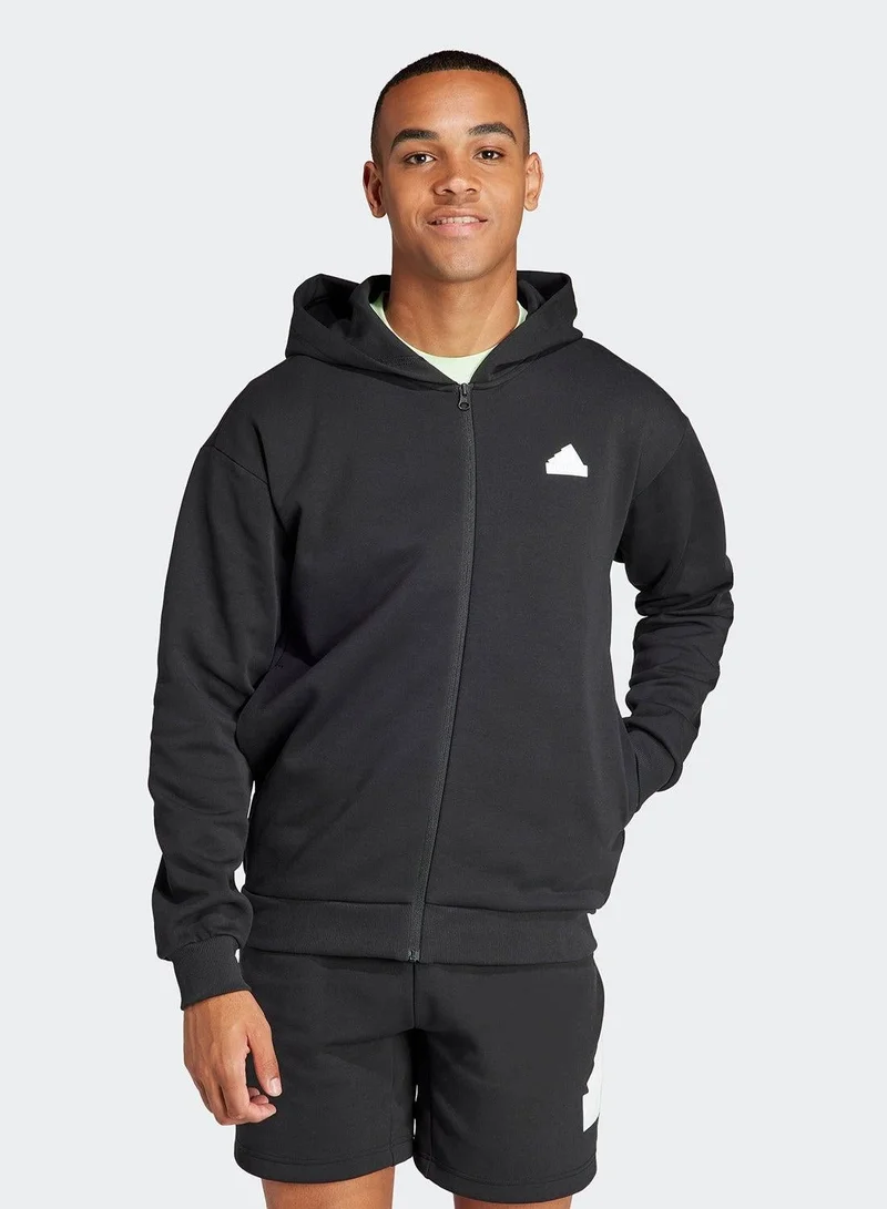 Adidas  Future Icons Badge of Sport Full Zip Hoodie for Men | Best Price UAE
