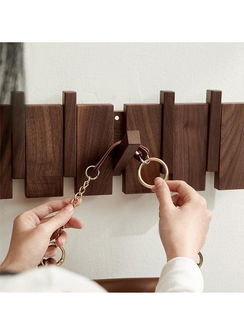 Arabest Coat Hanger Wall Mount Decorative Wooden Wall Mounted Coat Rack with Piano Key Hooks for Your Entryway Easily Holds All of Your Coats, Jackets Or Bags Hat Rack - Image 2