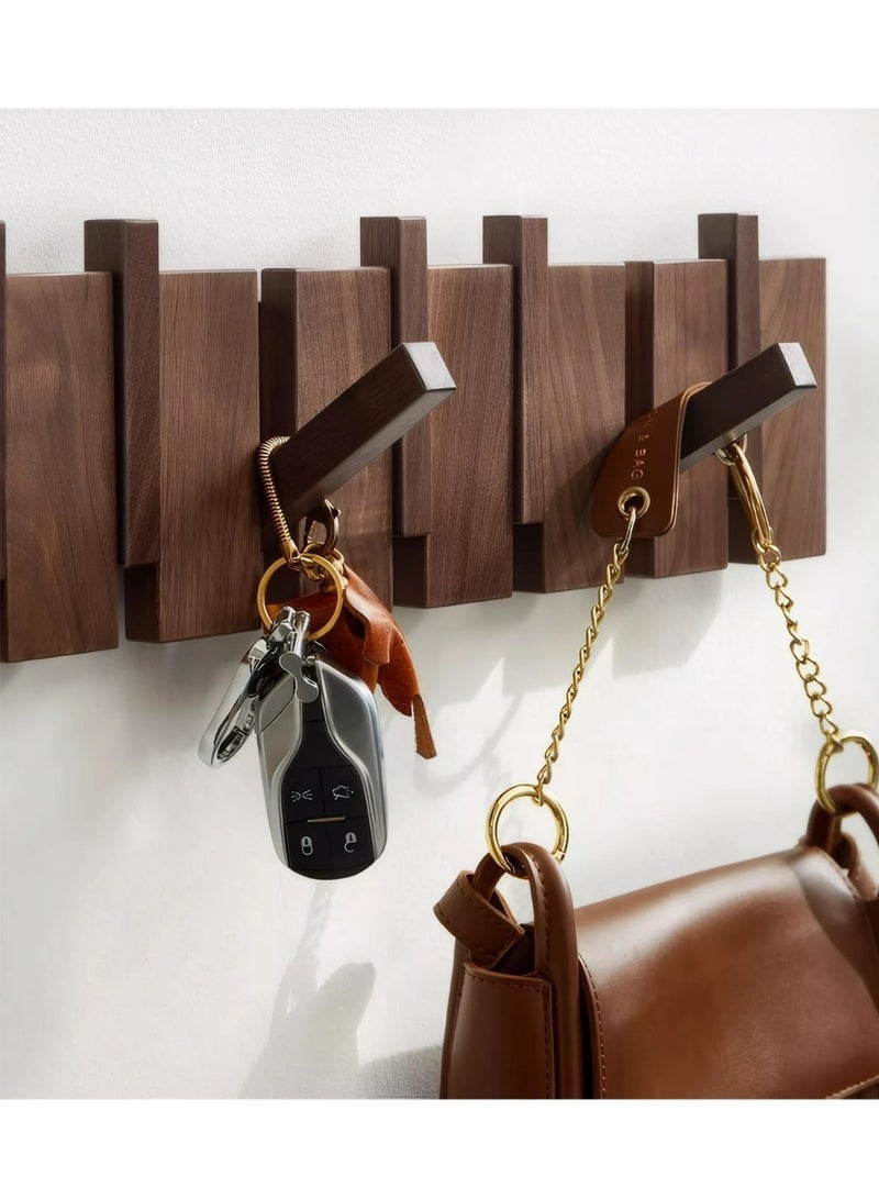 Arabest Coat Hanger Wall Mount Decorative Wooden Wall Mounted Coat Rack with Piano Key Hooks for Your Entryway Easily Holds All of Your Coats, Jackets Or Bags Hat Rack - Image 1