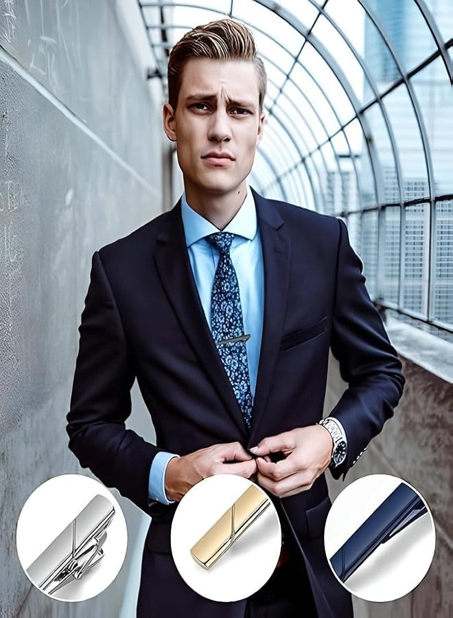 GOMNIK 4 Pcs Men’s Tie Pins Set, Elegant Tie Clip for Business & Formal Occasions, Plain Twill Design, Durable Metal Fashion Accessory for Suits - Image 5