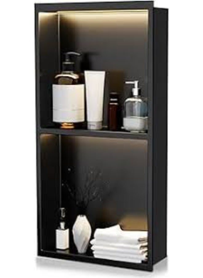 Stainless Steel Shower  with 2-Tiers Shelf & Waterproof  Storage - Image 1