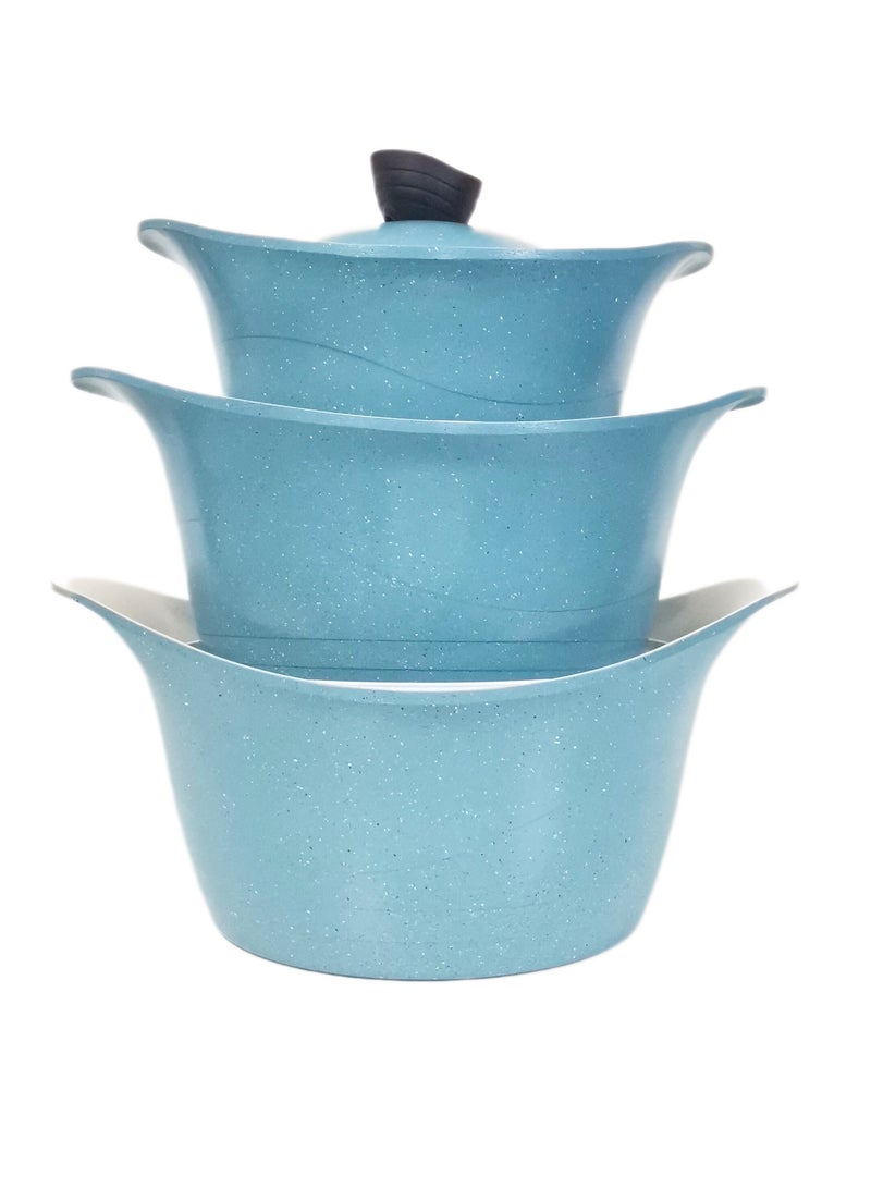 Badraig 6-piece granite cookware set 20 + 24 + 26cm  - Image 1