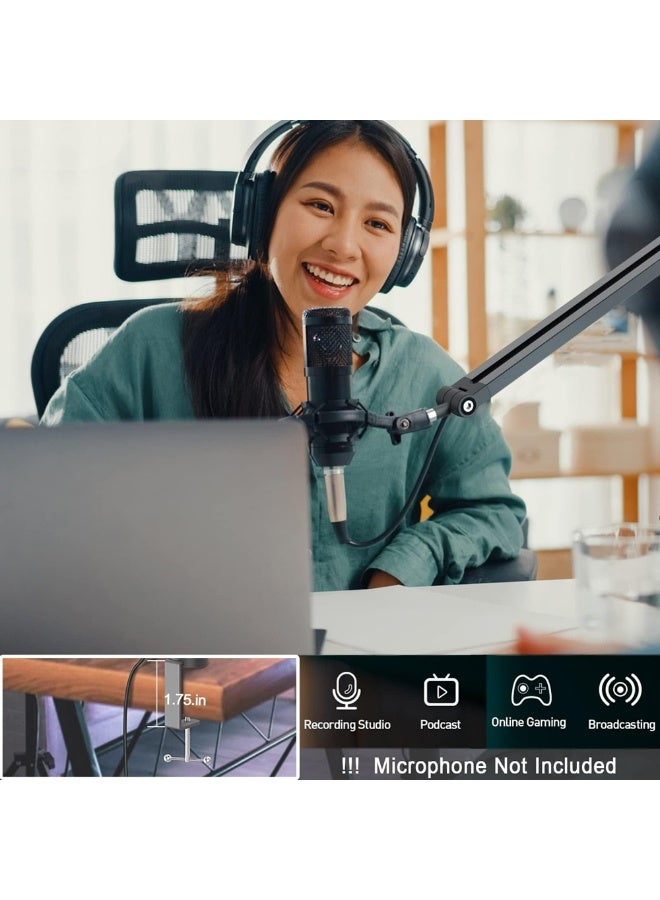 حامل ذراع ميكروفون معدني احترافي - متوافق مع Shure SM7B وBlue Yeti - للبث والبودكاست والألعاب - مع إدارة كابلات - تثبيت على المكتب - Image 5