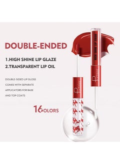 Marine Forest High Shine Lip Gloss With Clear Fixed Color Lip Oil Up To 12 Hours Long Lasting Dual Ended Liquid Lipstick Lightweight And Non Sticky 0.1 Oz (05+06+07+08)  - Image 2