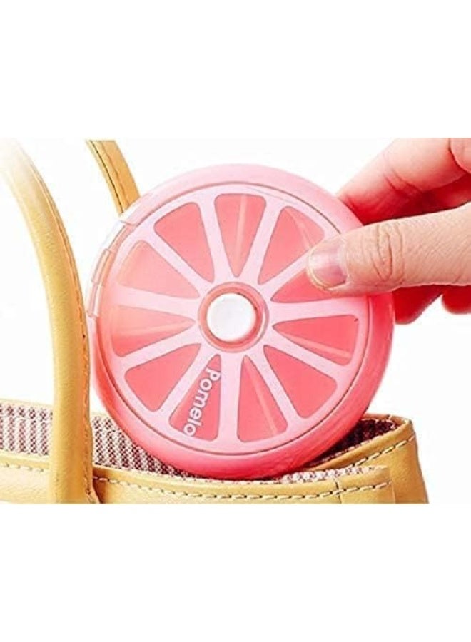 Pill organiser, Travel Portable 7 Slot Vitamin Medicine Pill Box Case Holder Organizer Container, Cute Fruit - Pink - Image 2