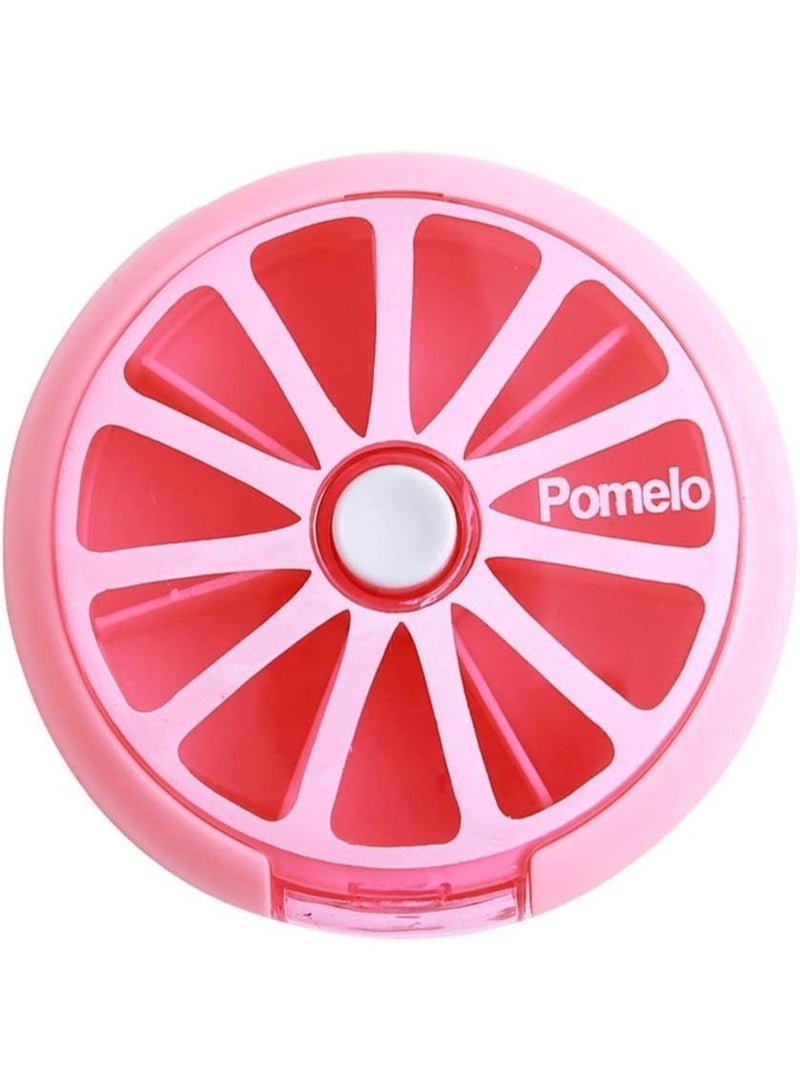 Pill organiser, Travel Portable 7 Slot Vitamin Medicine Pill Box Case Holder Organizer Container, Cute Fruit - Pink - Image 3