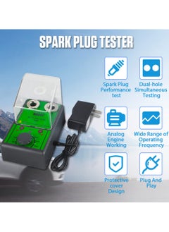 X-PRO5 Car Spark Plug Tester Dual Holes Adjustable Working Frequency Tester SparkPlug Tool for 12V Gasoline Vehicles Motorcycle Ignition Coil Tester with A Protective Cover  - Image 2